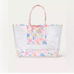 Lilly Pulitzer Pink and Blue Floral Tote Bag